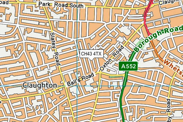 CH43 4TX map - OS VectorMap District (Ordnance Survey)