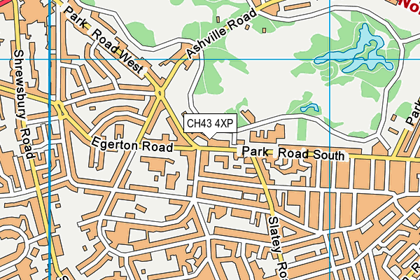 CH43 4XP map - OS VectorMap District (Ordnance Survey)