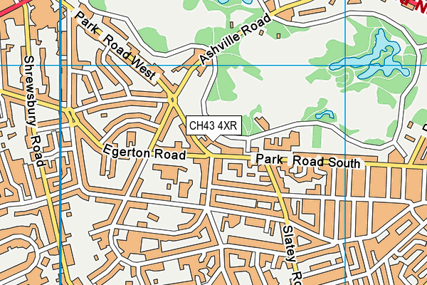CH43 4XR map - OS VectorMap District (Ordnance Survey)