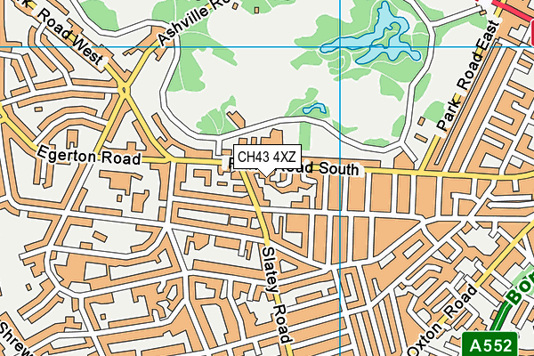CH43 4XZ map - OS VectorMap District (Ordnance Survey)