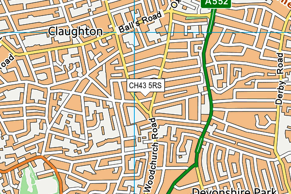 CH43 5RS map - OS VectorMap District (Ordnance Survey)