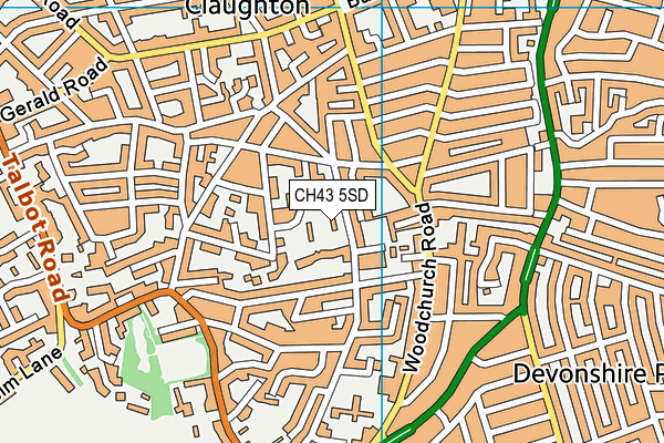 CH43 5SD map - OS VectorMap District (Ordnance Survey)
