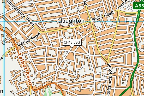 CH43 5SG map - OS VectorMap District (Ordnance Survey)