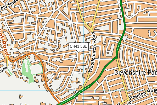 CH43 5SL map - OS VectorMap District (Ordnance Survey)