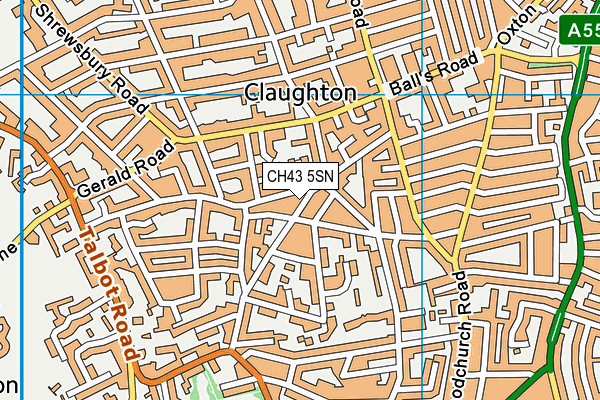 CH43 5SN map - OS VectorMap District (Ordnance Survey)