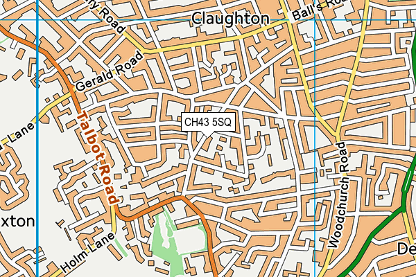 CH43 5SQ map - OS VectorMap District (Ordnance Survey)