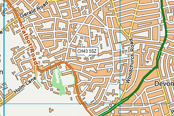 CH43 5SZ map - OS VectorMap District (Ordnance Survey)