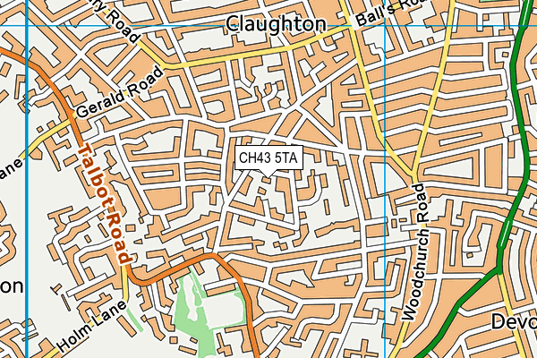 CH43 5TA map - OS VectorMap District (Ordnance Survey)