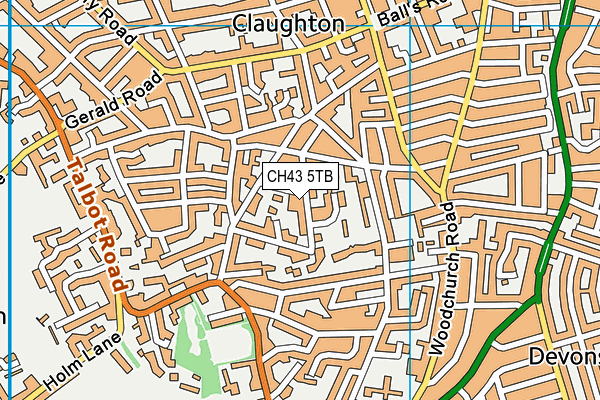 CH43 5TB map - OS VectorMap District (Ordnance Survey)