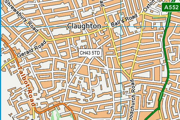 CH43 5TD map - OS VectorMap District (Ordnance Survey)