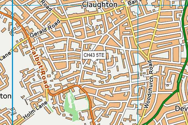 CH43 5TE map - OS VectorMap District (Ordnance Survey)