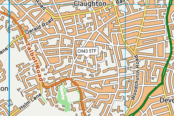 CH43 5TF map - OS VectorMap District (Ordnance Survey)