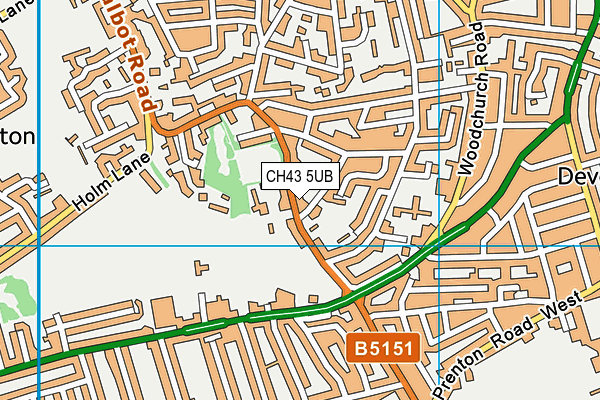 CH43 5UB map - OS VectorMap District (Ordnance Survey)