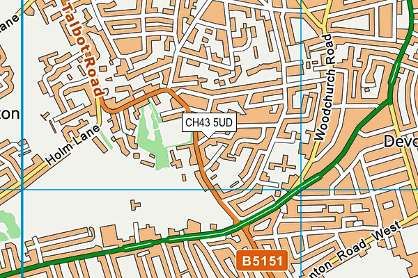 CH43 5UD map - OS VectorMap District (Ordnance Survey)