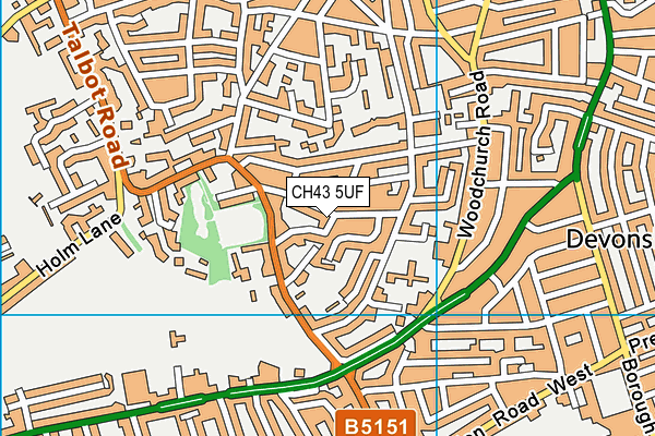 CH43 5UF map - OS VectorMap District (Ordnance Survey)