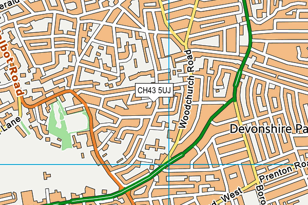 CH43 5UJ map - OS VectorMap District (Ordnance Survey)