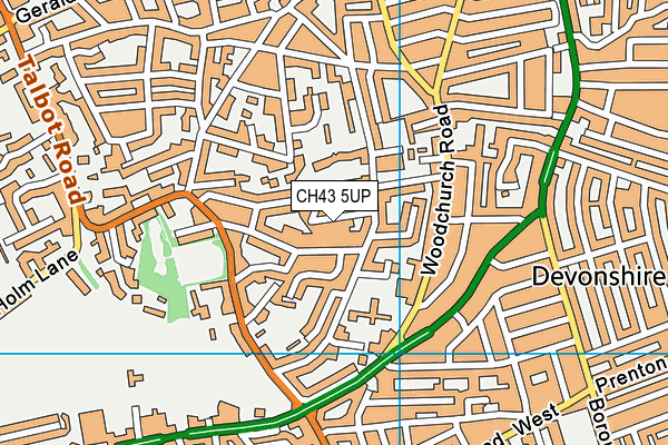 CH43 5UP map - OS VectorMap District (Ordnance Survey)