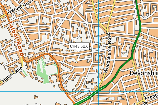 CH43 5UX map - OS VectorMap District (Ordnance Survey)