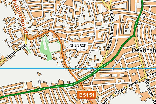 CH43 5XE map - OS VectorMap District (Ordnance Survey)