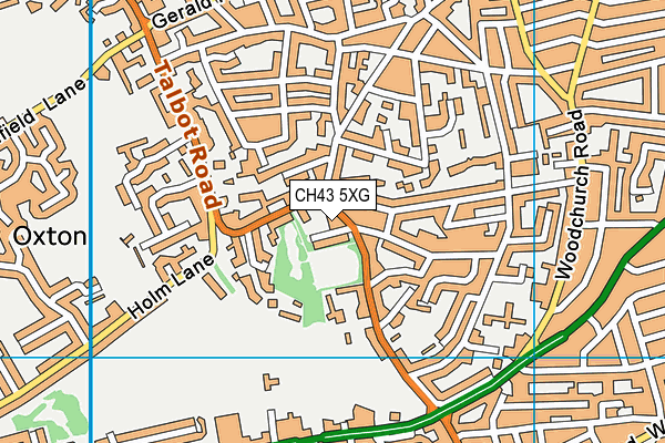 CH43 5XG map - OS VectorMap District (Ordnance Survey)