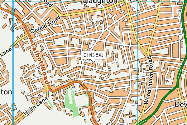 CH43 5XJ map - OS VectorMap District (Ordnance Survey)