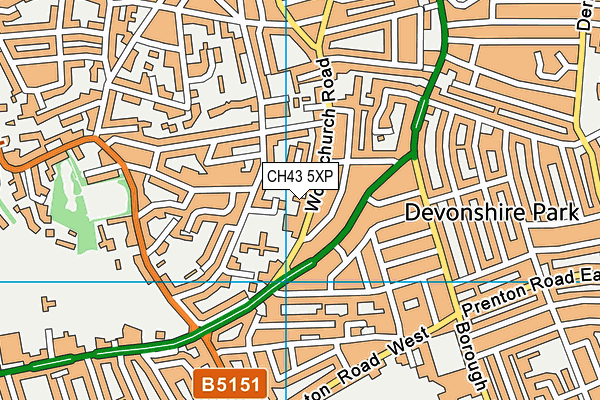CH43 5XP map - OS VectorMap District (Ordnance Survey)