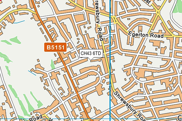 CH43 6TD map - OS VectorMap District (Ordnance Survey)