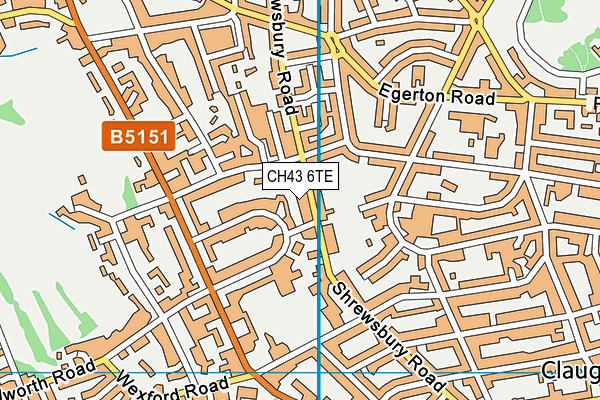 CH43 6TE map - OS VectorMap District (Ordnance Survey)