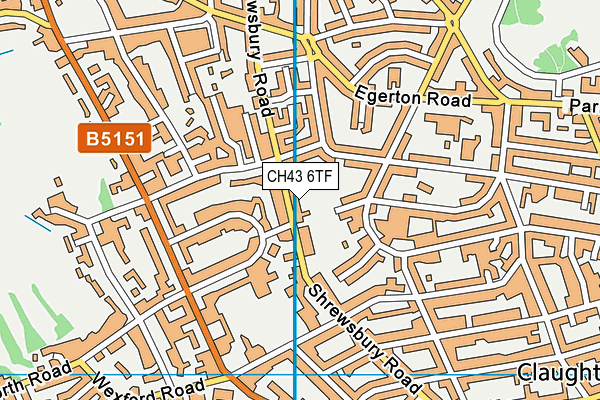 CH43 6TF map - OS VectorMap District (Ordnance Survey)
