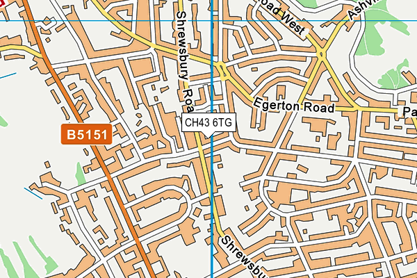 CH43 6TG map - OS VectorMap District (Ordnance Survey)