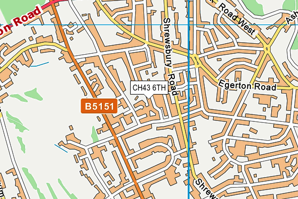 CH43 6TH map - OS VectorMap District (Ordnance Survey)