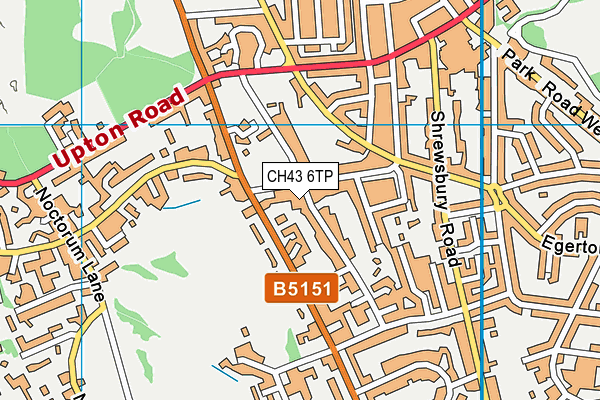 CH43 6TP map - OS VectorMap District (Ordnance Survey)
