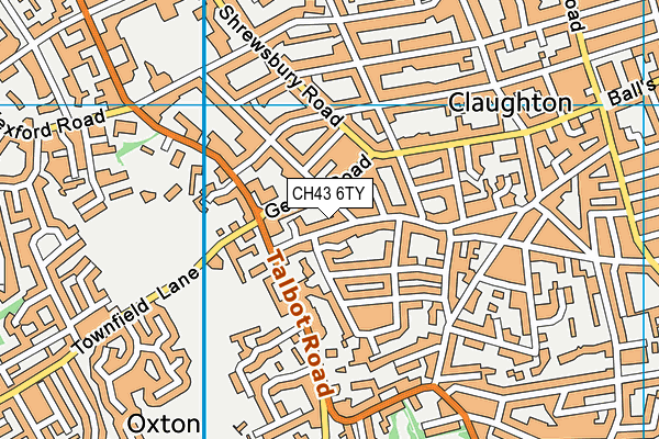 CH43 6TY map - OS VectorMap District (Ordnance Survey)