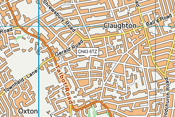 CH43 6TZ map - OS VectorMap District (Ordnance Survey)
