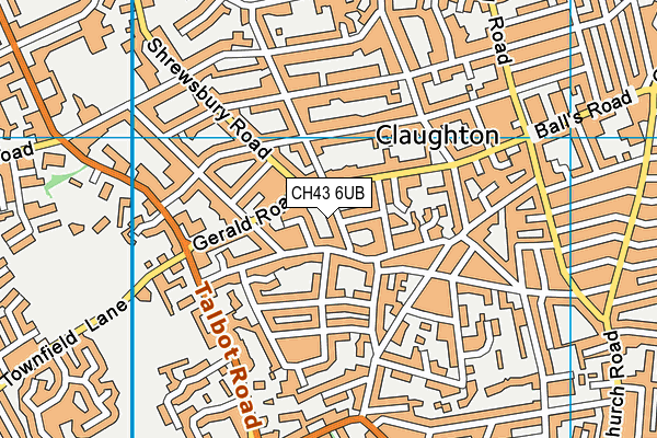 CH43 6UB map - OS VectorMap District (Ordnance Survey)