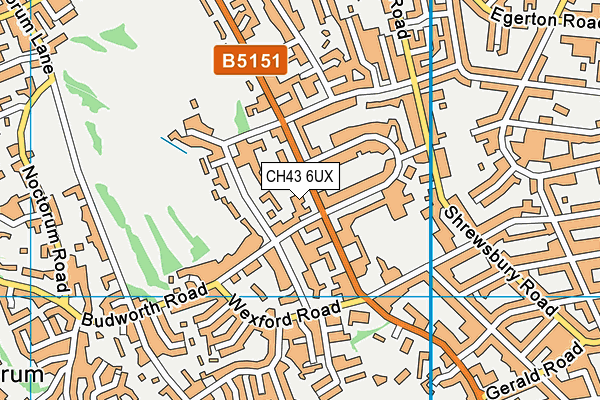 CH43 6UX map - OS VectorMap District (Ordnance Survey)