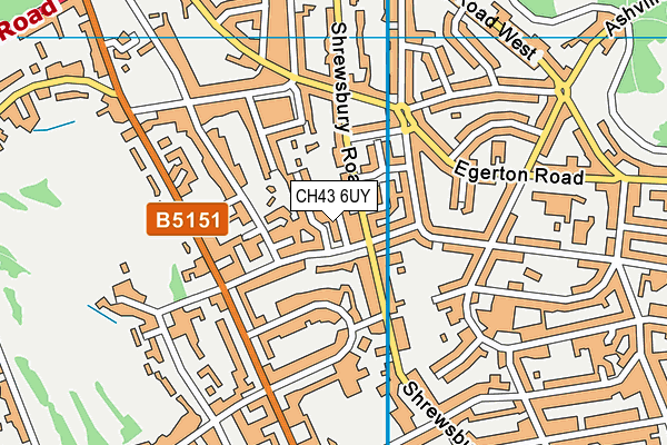 CH43 6UY map - OS VectorMap District (Ordnance Survey)