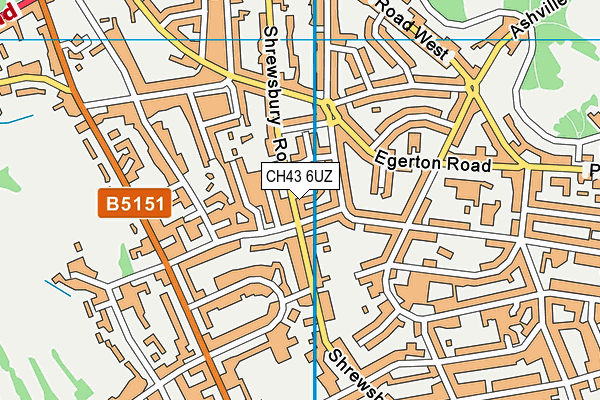 CH43 6UZ map - OS VectorMap District (Ordnance Survey)