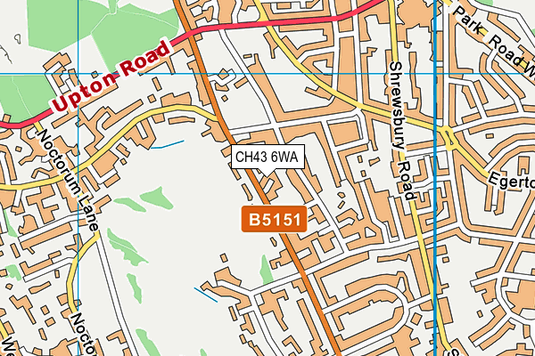 CH43 6WA map - OS VectorMap District (Ordnance Survey)