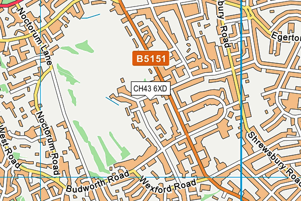 CH43 6XD map - OS VectorMap District (Ordnance Survey)