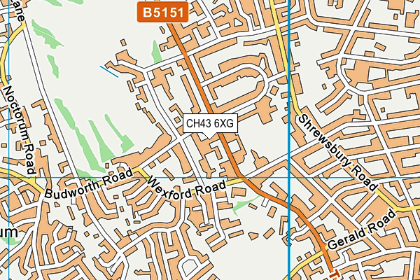CH43 6XG map - OS VectorMap District (Ordnance Survey)
