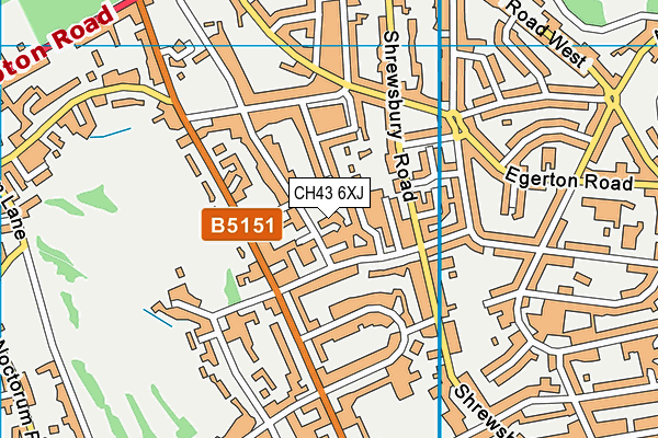 CH43 6XJ map - OS VectorMap District (Ordnance Survey)