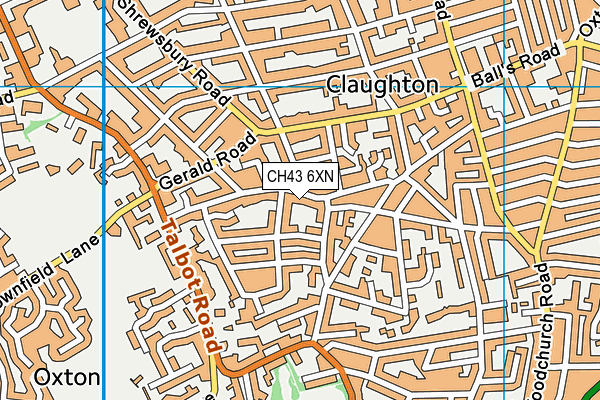 CH43 6XN map - OS VectorMap District (Ordnance Survey)