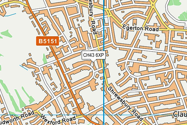 CH43 6XP map - OS VectorMap District (Ordnance Survey)