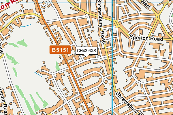 CH43 6XS map - OS VectorMap District (Ordnance Survey)