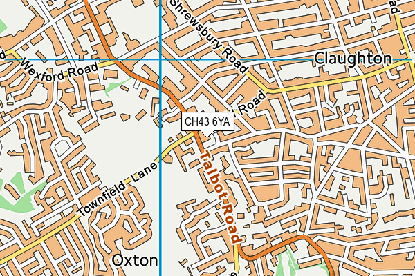 CH43 6YA map - OS VectorMap District (Ordnance Survey)