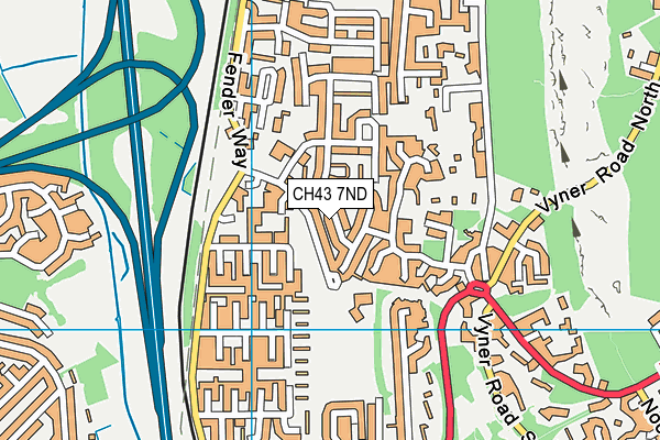 CH43 7ND map - OS VectorMap District (Ordnance Survey)