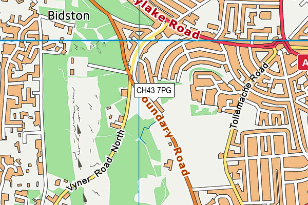 CH43 7PG map - OS VectorMap District (Ordnance Survey)