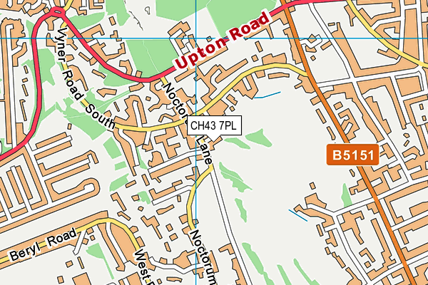 CH43 7PL map - OS VectorMap District (Ordnance Survey)