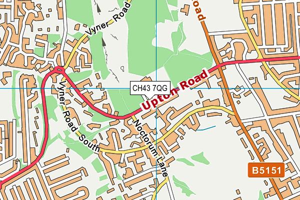 CH43 7QG map - OS VectorMap District (Ordnance Survey)